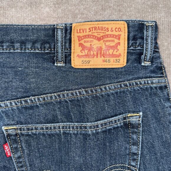 Levi's 559 Jeans Relaxed Straight Fit Big & Tall Man Mens Sz 48 x 30 Blue Denim - Picture 5 of 10